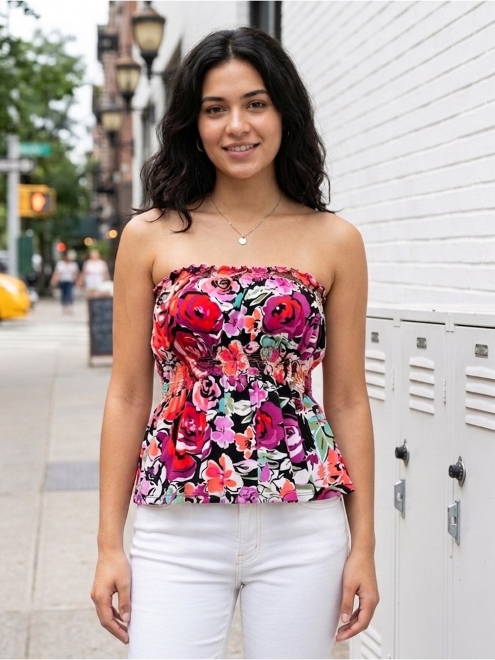 2b bebe Floral Sleeveless Tube Top Size Medium